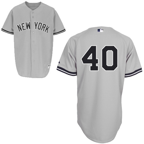 Eury Perez #40 MLB Jersey-New York Yankees Men's Authentic Road Gray Baseball Jersey - Click Image to Close